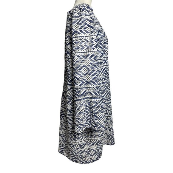 Signature by Robbie Bee Dress Blue White Textured Print Bell Sleeves Womens XL - Picture 6 of 8